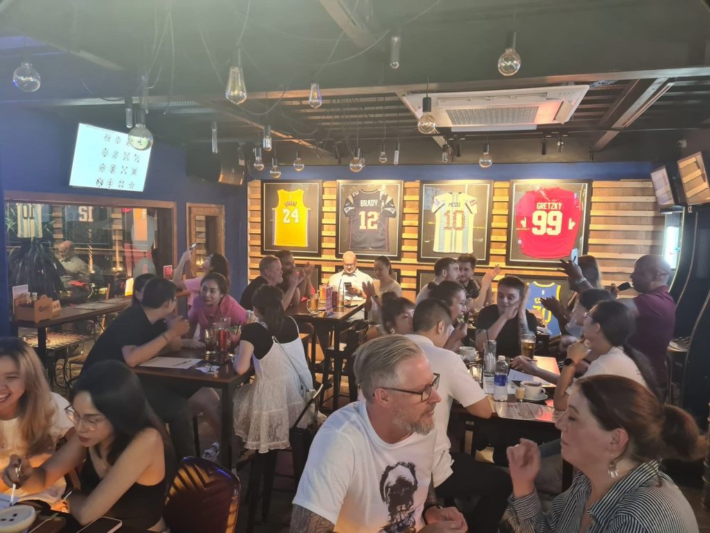 JK Hobson hosting a packed trivia night at Avenue Saigon in Thao Dien